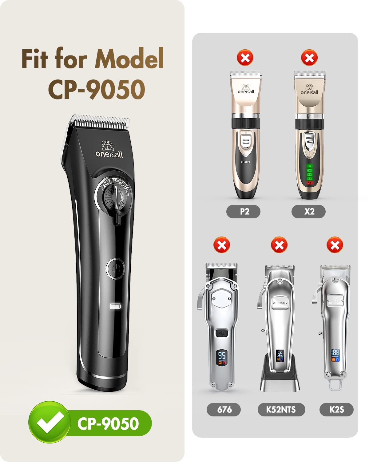 Oneisall CP-9050 Dog Clipper Guide Combs Replacement
