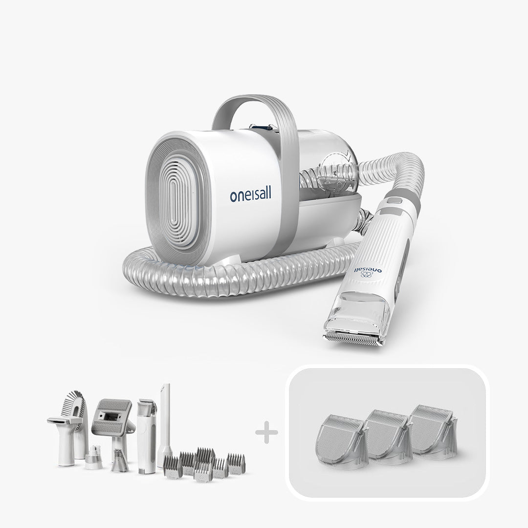 Oneisall LM2 Pet Grooming Vacuum Kit & 3 Blades Replacement Set