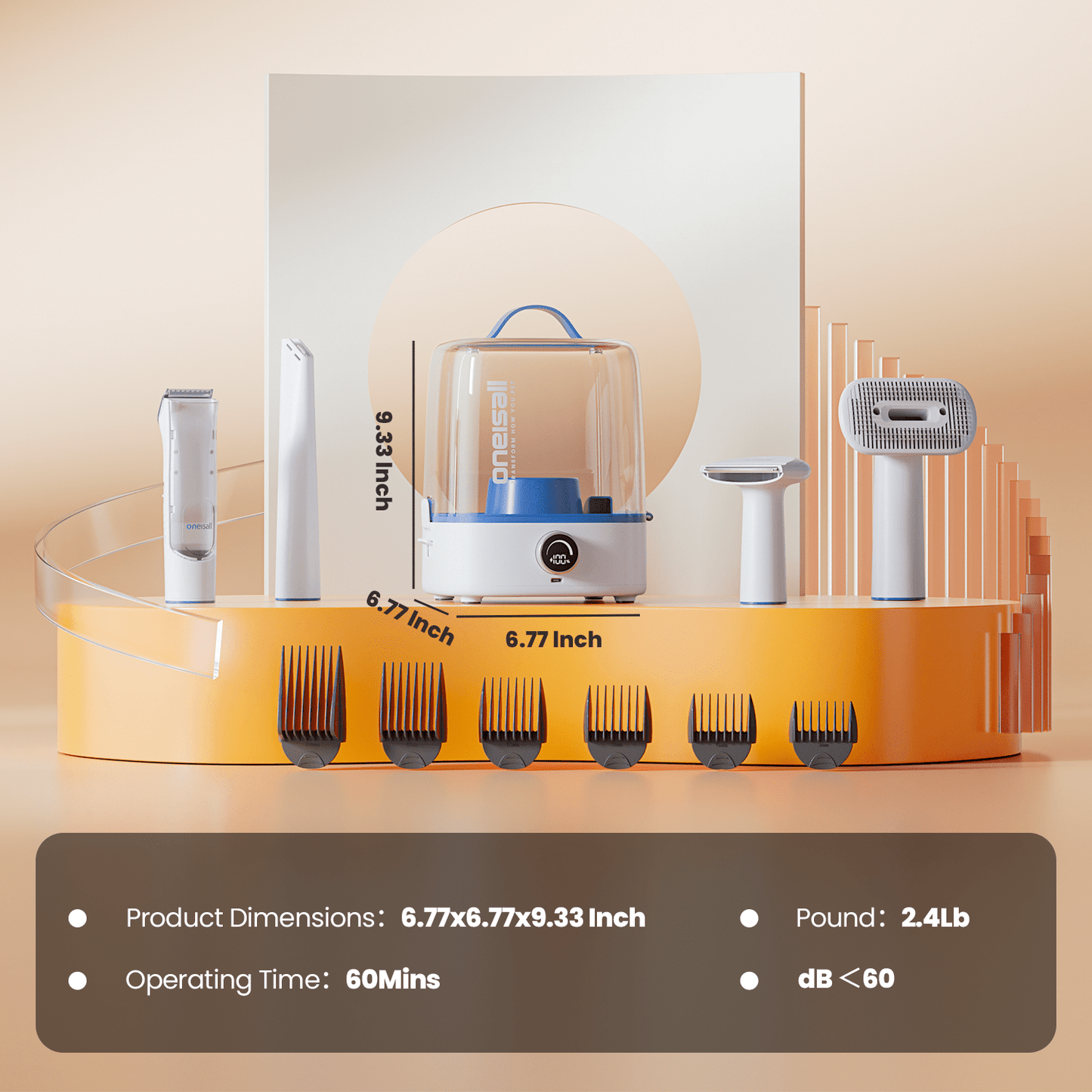 Oneisall Comfy C1 Cordless Pet Grooming Vacuum Kit