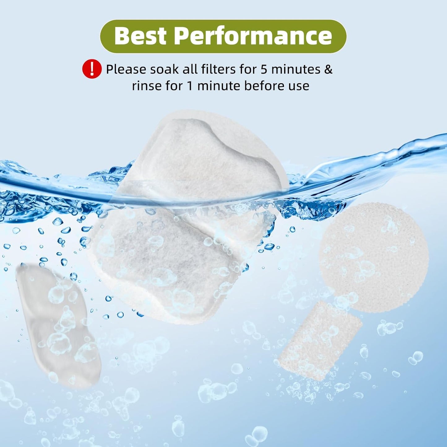 Oneisall 7L Pet Water Fountain 16Pcs Carbon Filters Replacement