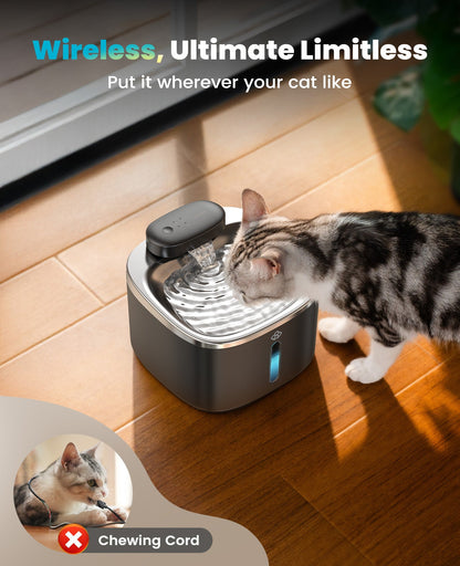 Oneisall 5L Automatic Cat Feeder Basic & 3.5L Cordless Water Fountain Set