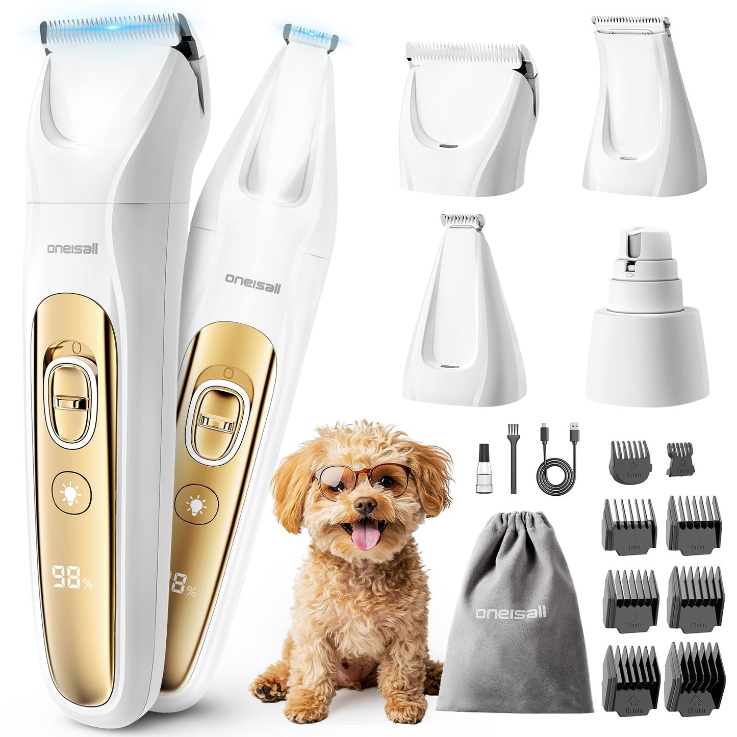 Oneisall FC10 4-in-1 Cordless Multi-Functional Pet Clippers