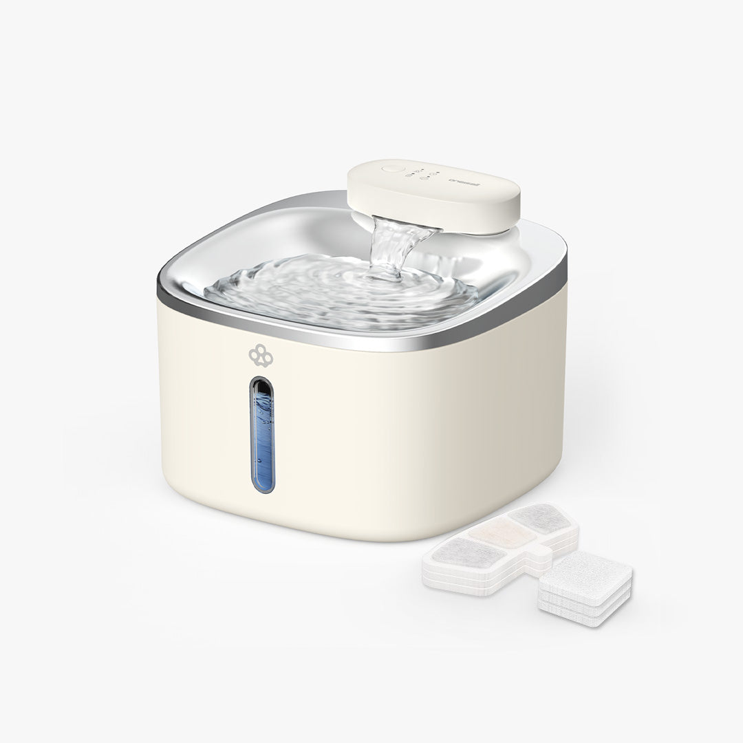 Oneisall 3.5L Cordless Stainless Steel Pet Water Fountain with 3PCS Filters