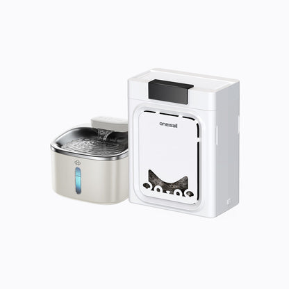 Oneisall 3.5L Cordless Stainless Steel Pet Water Fountain with 3PCS Filters