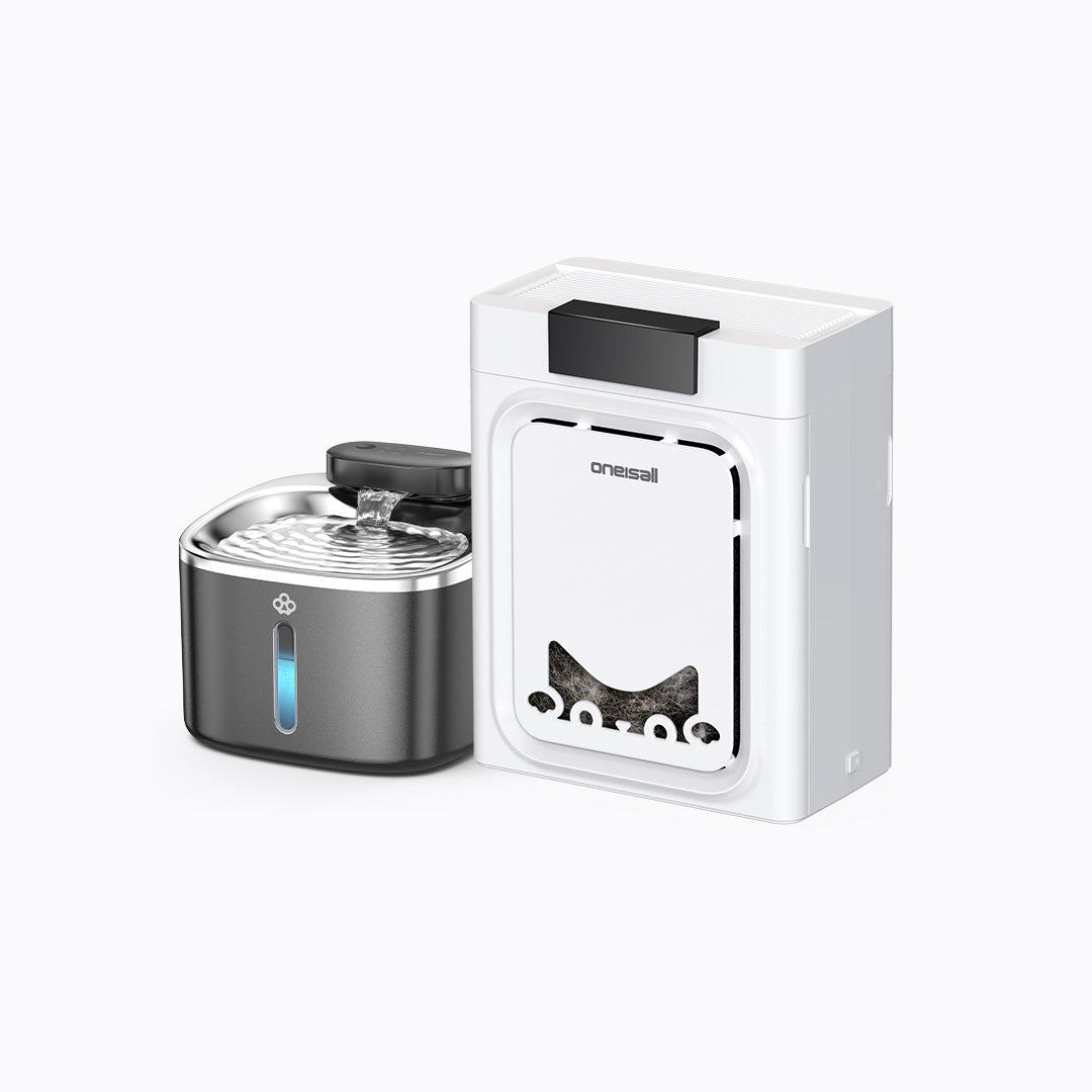 Oneisall 3.5L Cordless Stainless Steel Pet Water Fountain with 3PCS Filters