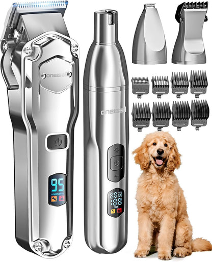 Oneisall PC15 4-in-1 Dog Clippers & Paw Trimmer Set