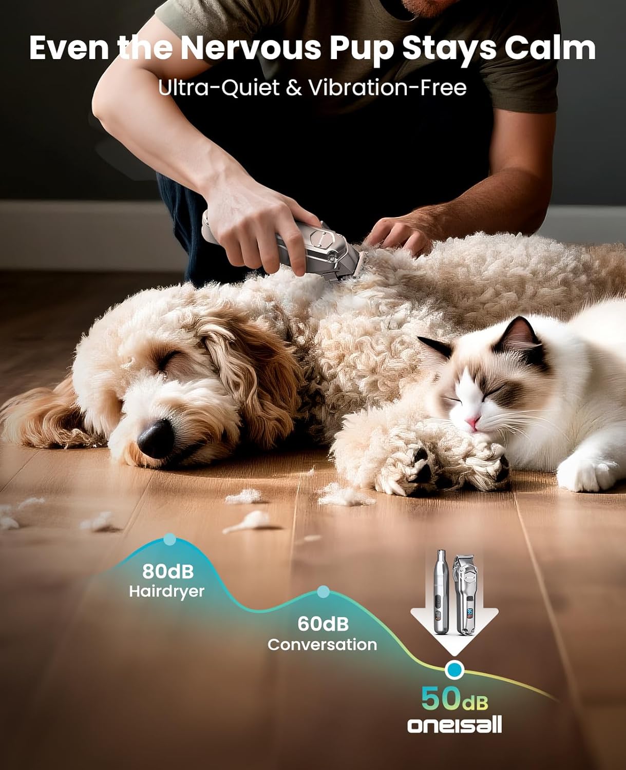 Oneisall PC15 4-in-1 Dog Clippers & Paw Trimmer Set