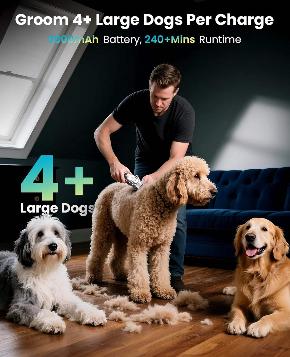 Oneisall PC15 4-in-1 Dog Clippers & Paw Trimmer Set