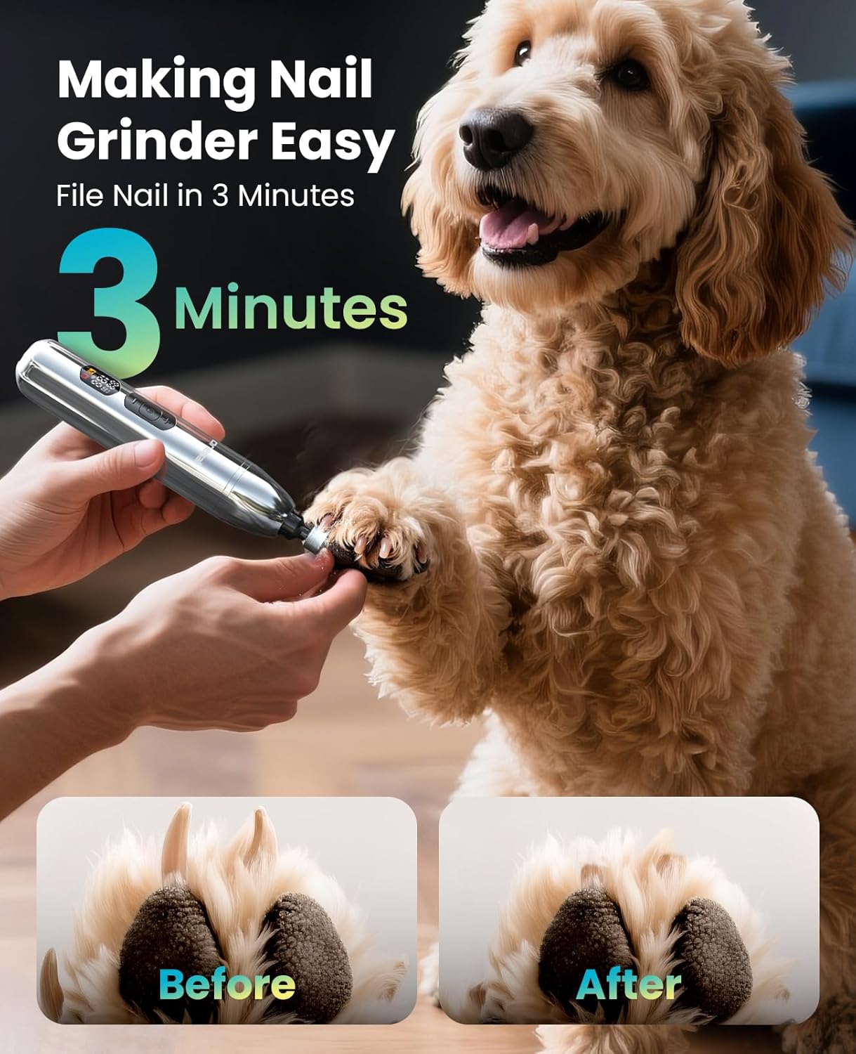 Oneisall PC15 4-in-1 Dog Clippers & Paw Trimmer Set