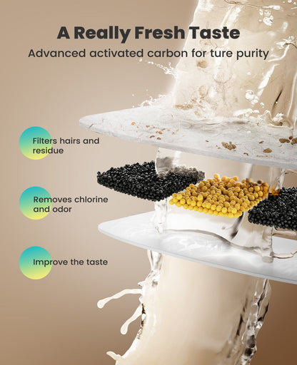 Oneisall 3.5L  Cordless White Stainless Steel Pet Water Fountain with 3PCS Filters