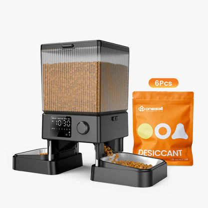 Oneisall 5L Automatic Cat Feeder for Two Cats-Black