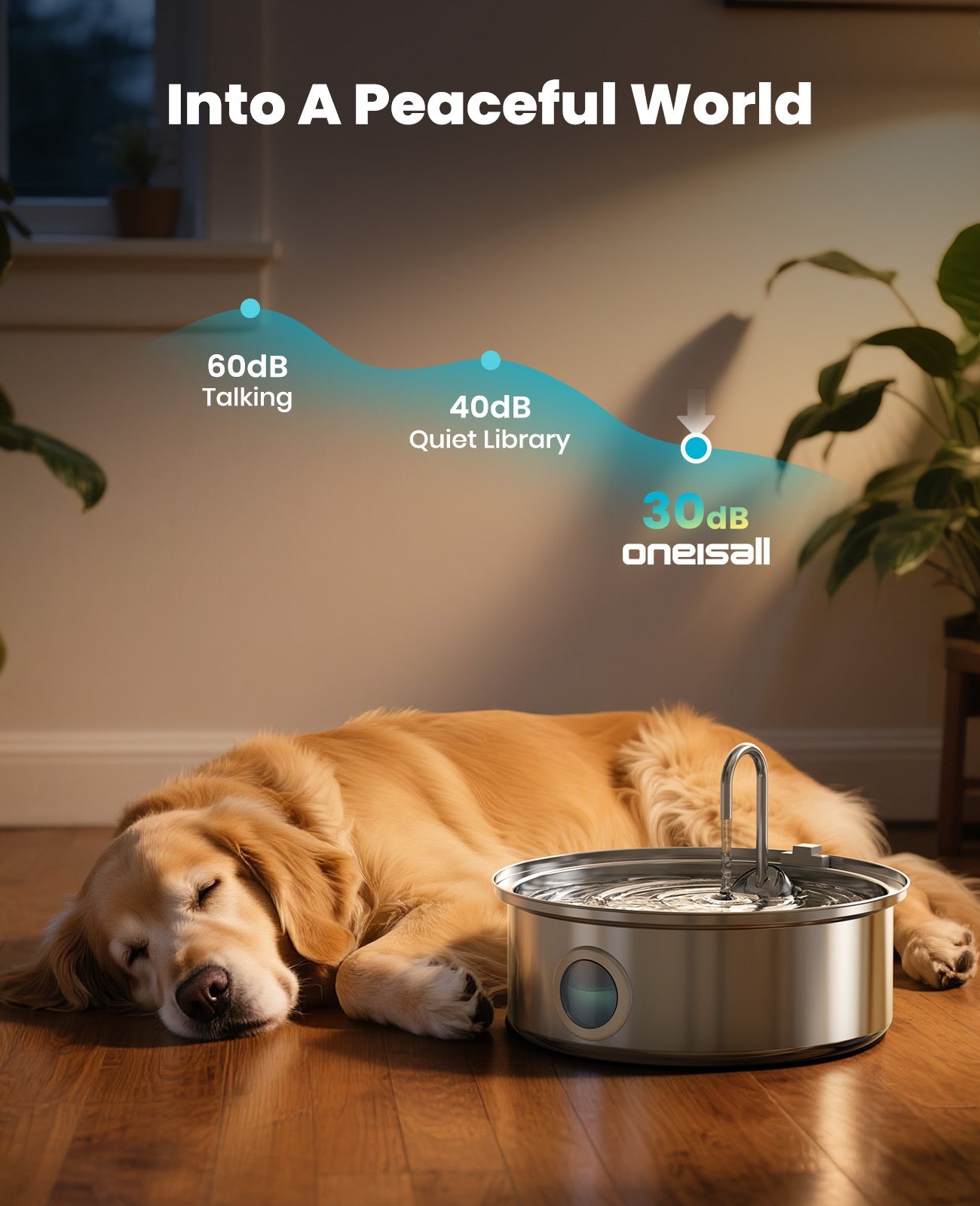 Oneisall 7L Pet Water Fountain with 1.5m Power Cord