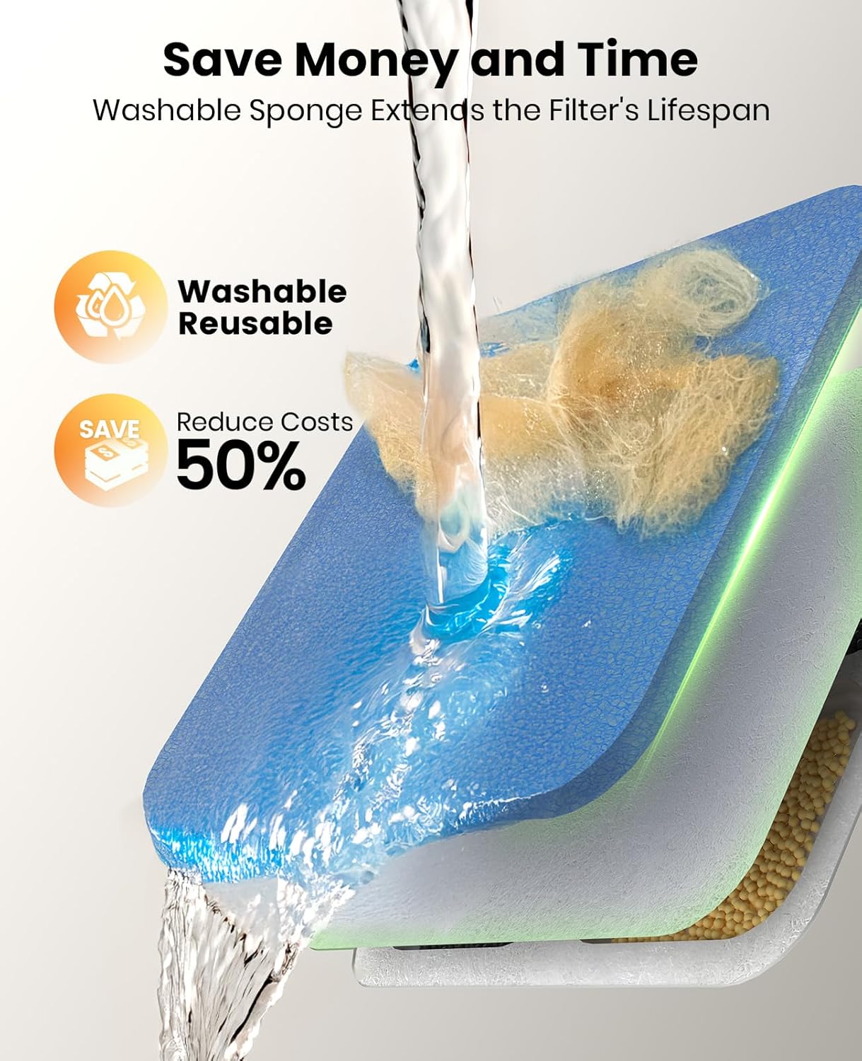 Oneisall 10L Pet Water Fountain 8PCS Carbon Filters Replacement