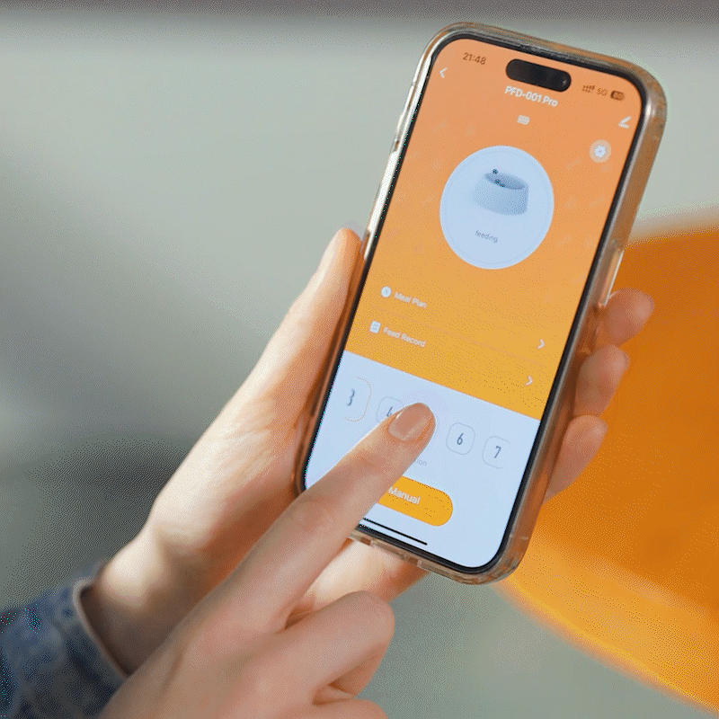 Oneisall 3.5L Automatic Cat Feeder with APP Control & 2.4G Wi-Fi