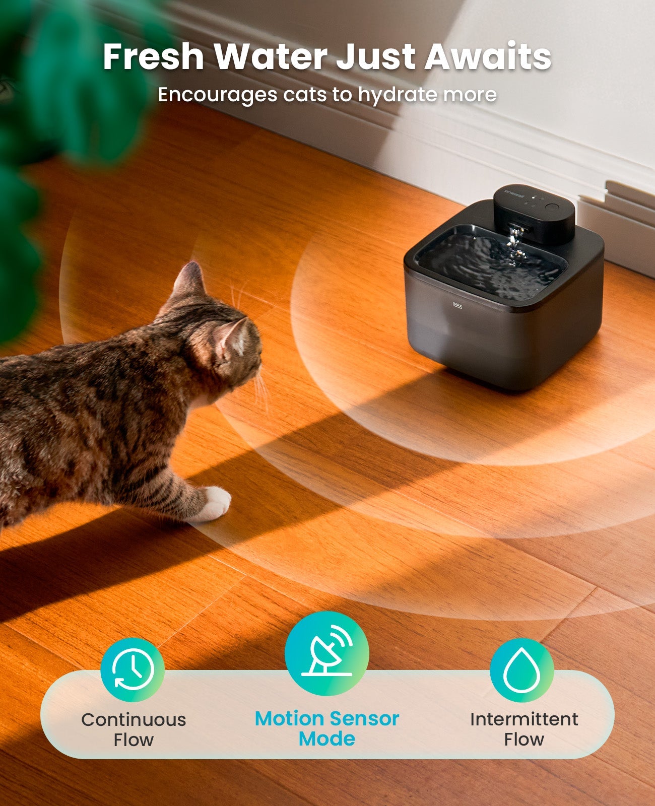 Oneisall 2.2L Cordless Cat Water Fountain