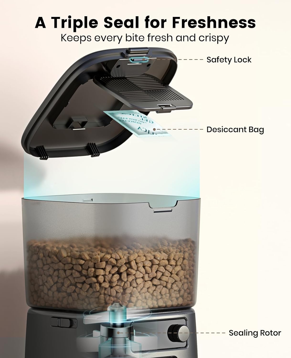 Oneisall 3.5L Automatic Cat Feeder with APP Control & 2.4G Wi-Fi