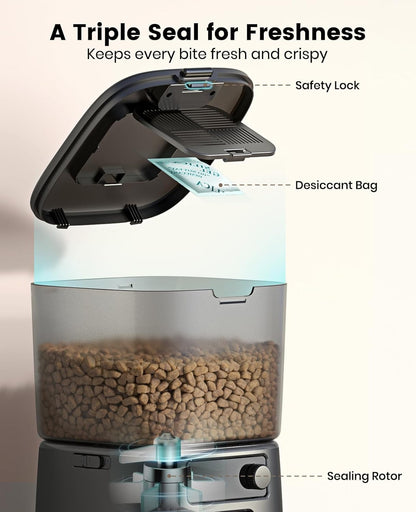 Oneisall 3.5L Automatic Cat Feeder with APP Control & 2.4G Wi-Fi