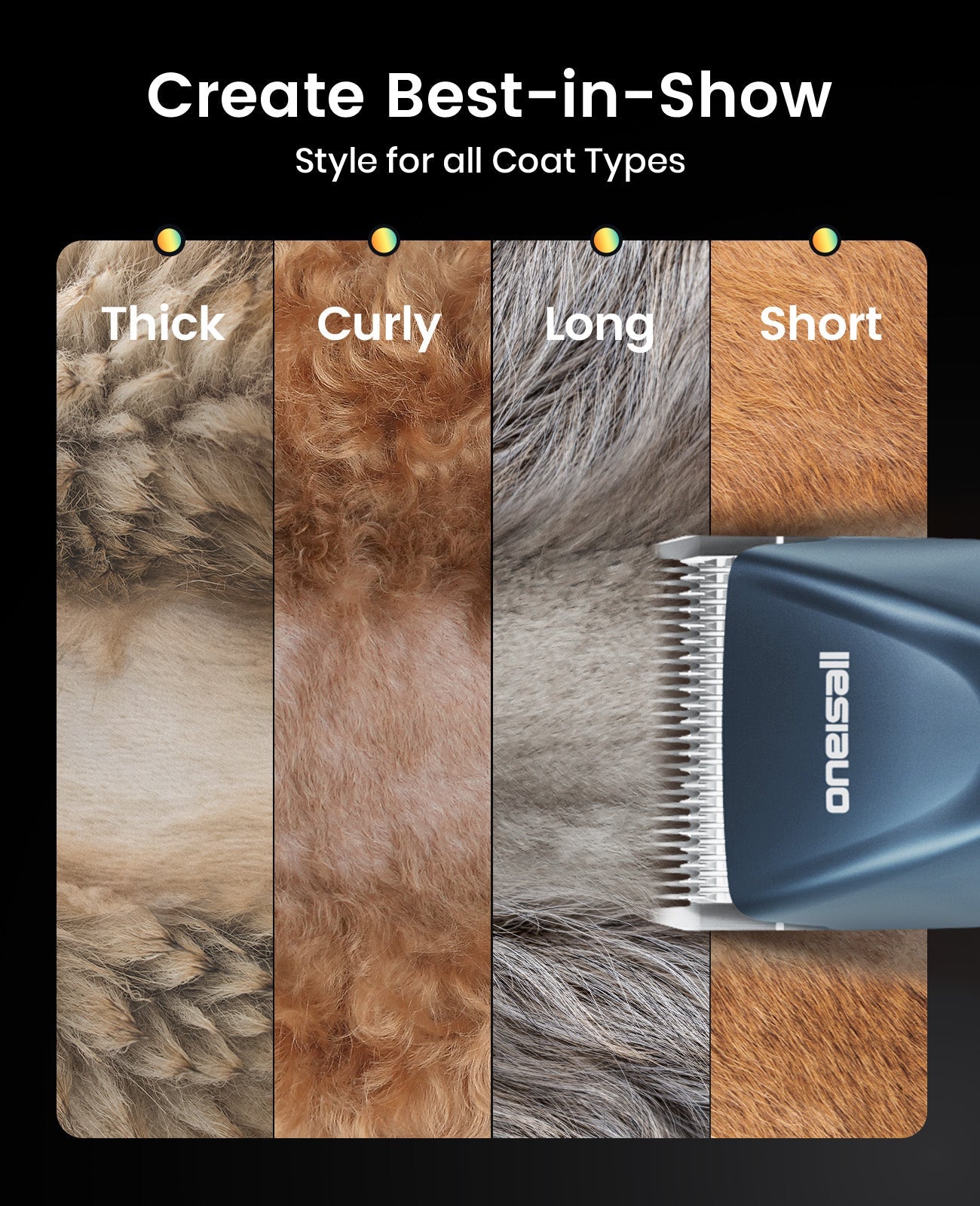 Oneisall Cordless Professional Dog Grooming Clippers