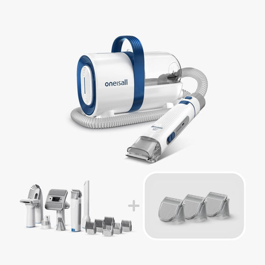 Oneisall LM2 Pet Grooming Vacuum Kit & 3 Blades Replacement Set