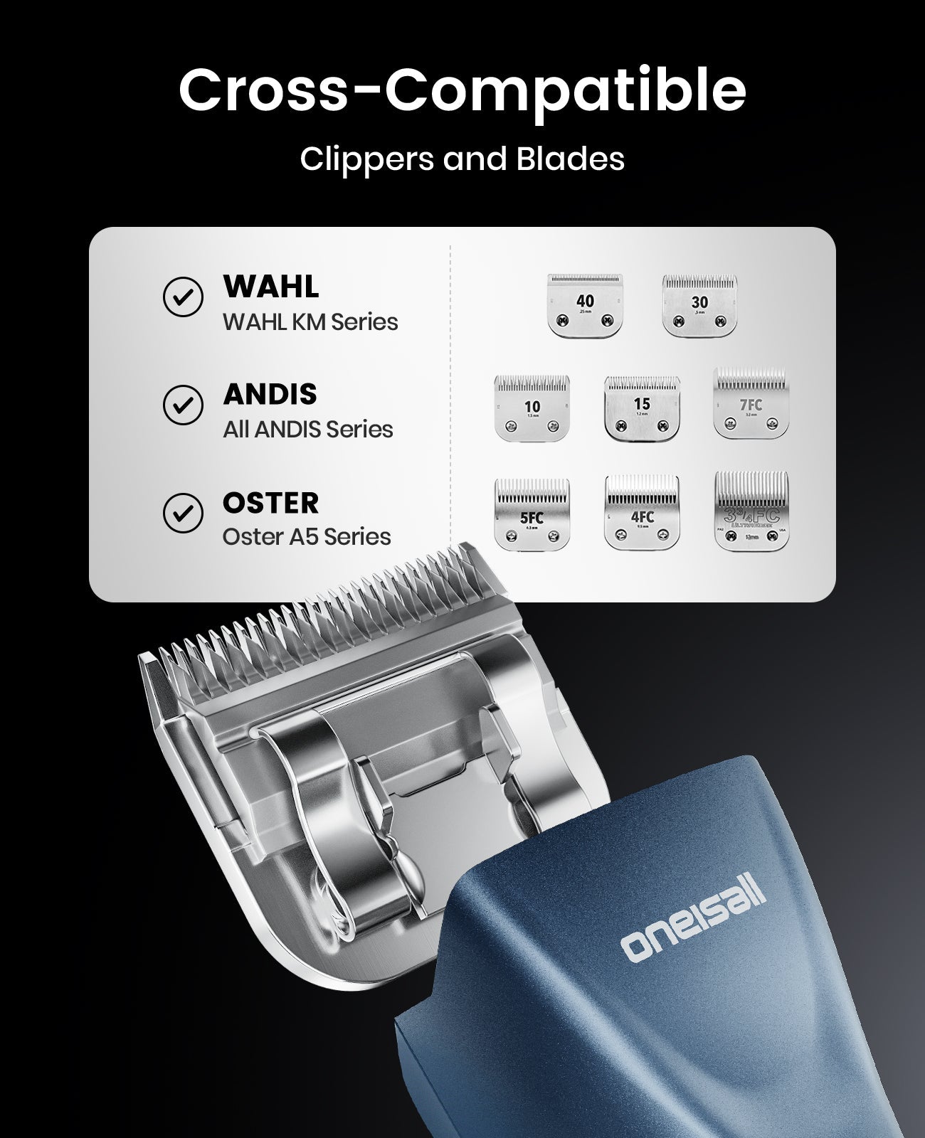 Oneisall Cordless Professional Dog Grooming Clippers