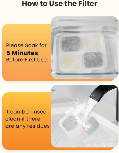 Oneisall 10L Pet Water Fountain 4PCS Carbon Filters Replacement