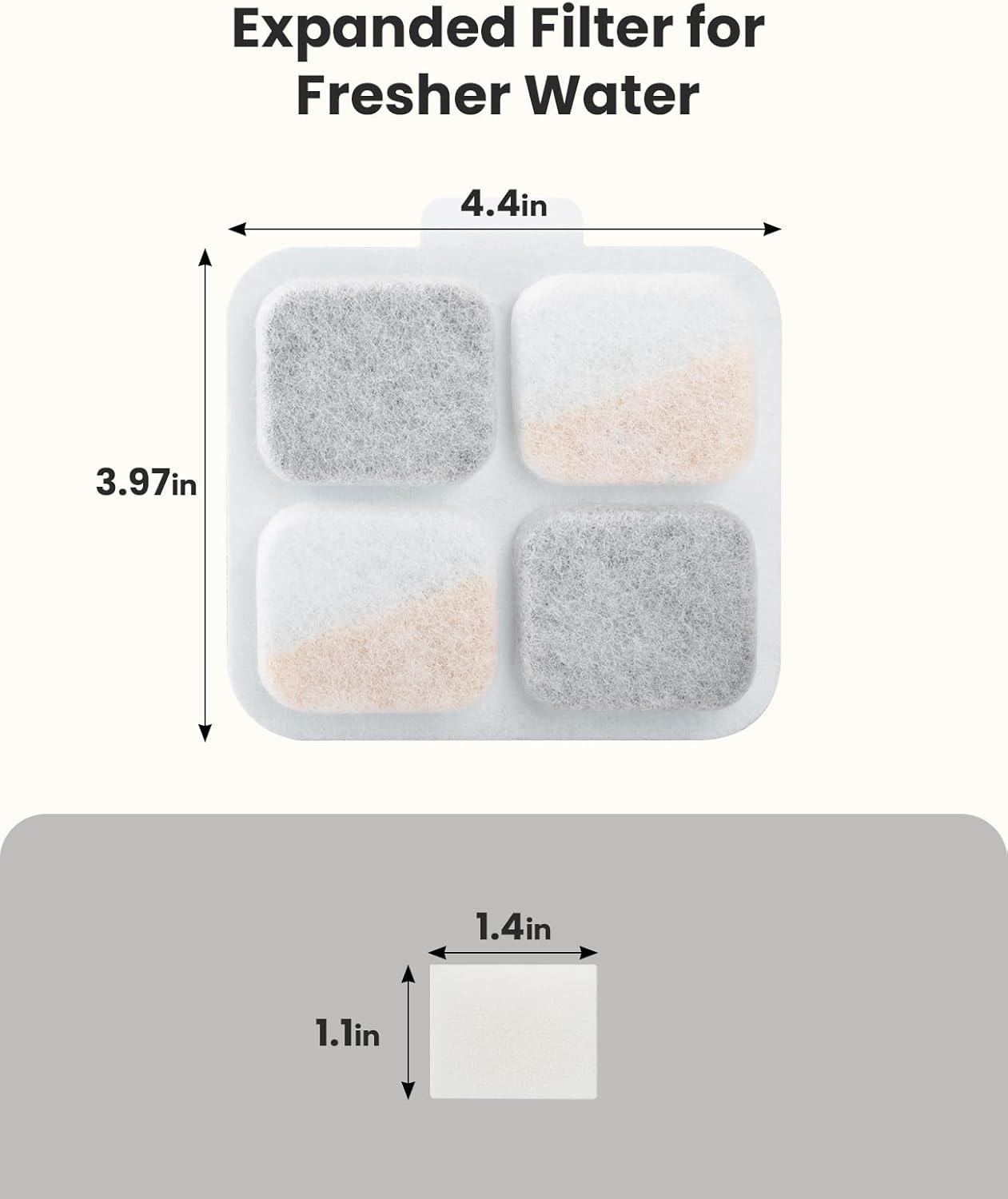 Oneisall 10L Pet Water Fountain 4PCS Carbon Filters Replacement