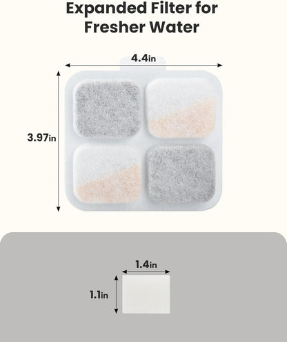Oneisall 10L Pet Water Fountain 4PCS Carbon Filters Replacement