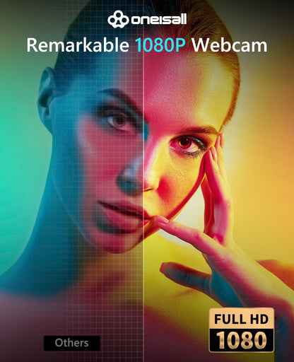 Oneisall 1080P 60FPS Streaming Camera Webcam with Microphone and Fill RGB Light
