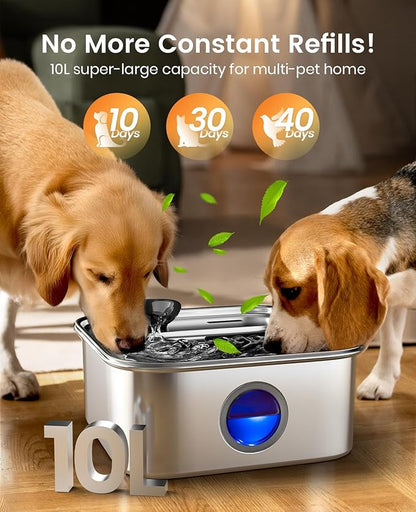 Oneisall 10L Pet Water Fountain with 11 PCS Filters