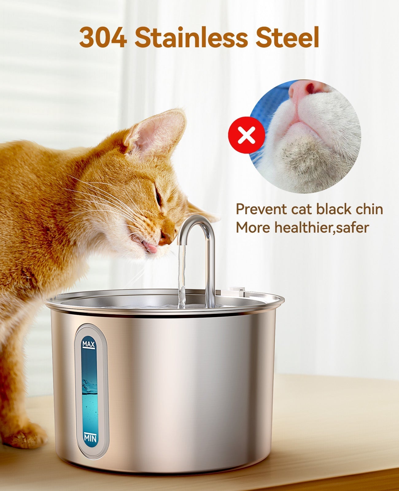 Oneisall 2L Cat Water Fountain with 3PCS Filters