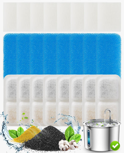 Oneisall 2L Cat Water Fountain 8PCS Carbon Filters Replacement
