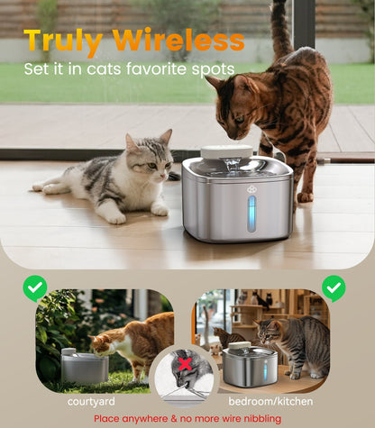 Oneisall 3.5L Cat Feeder with APP & 3.5L Cordless Water Fountain Set