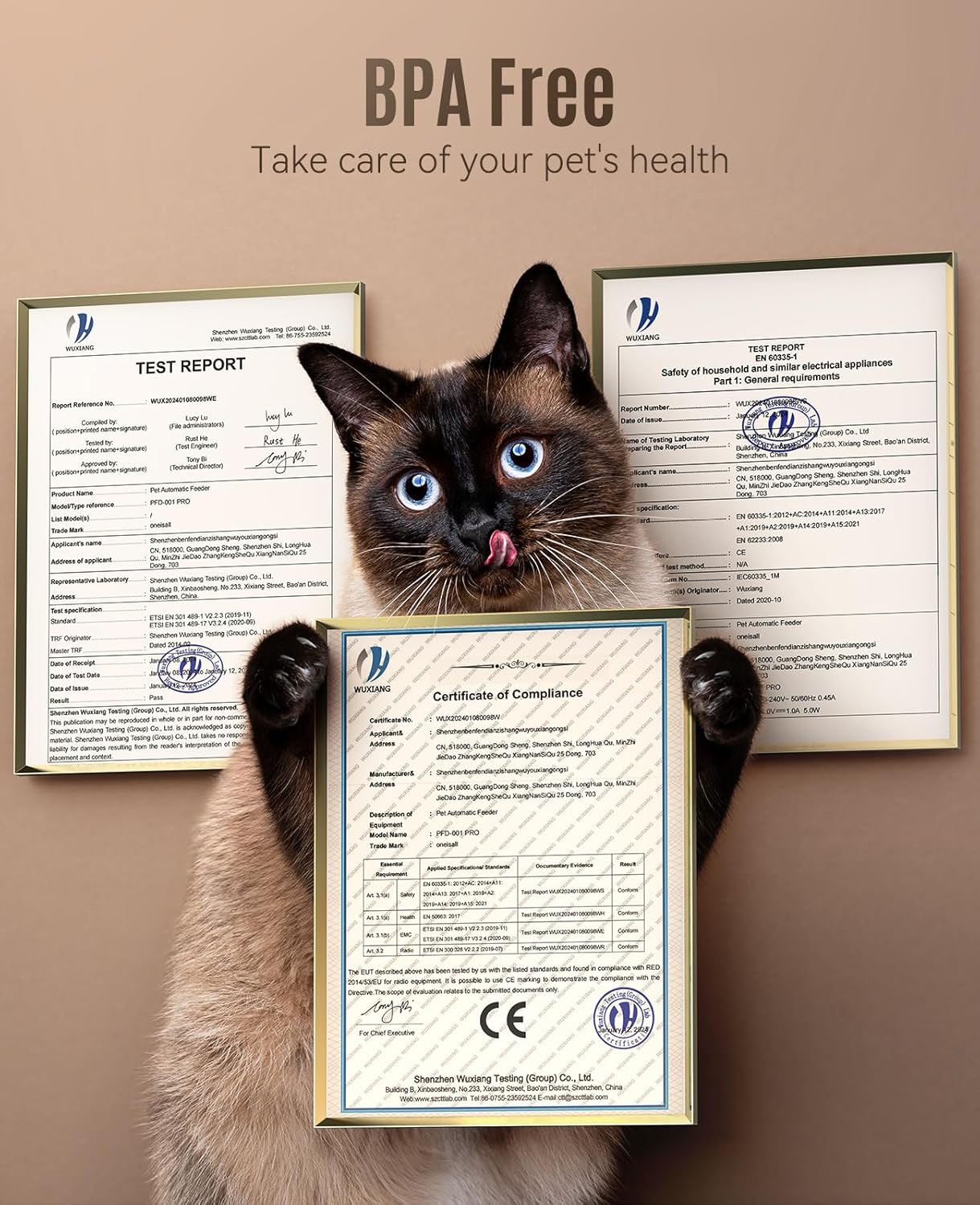 Oneisall 3.5L Automatic Cat Feeder with APP Control & 2.4G Wi-Fi