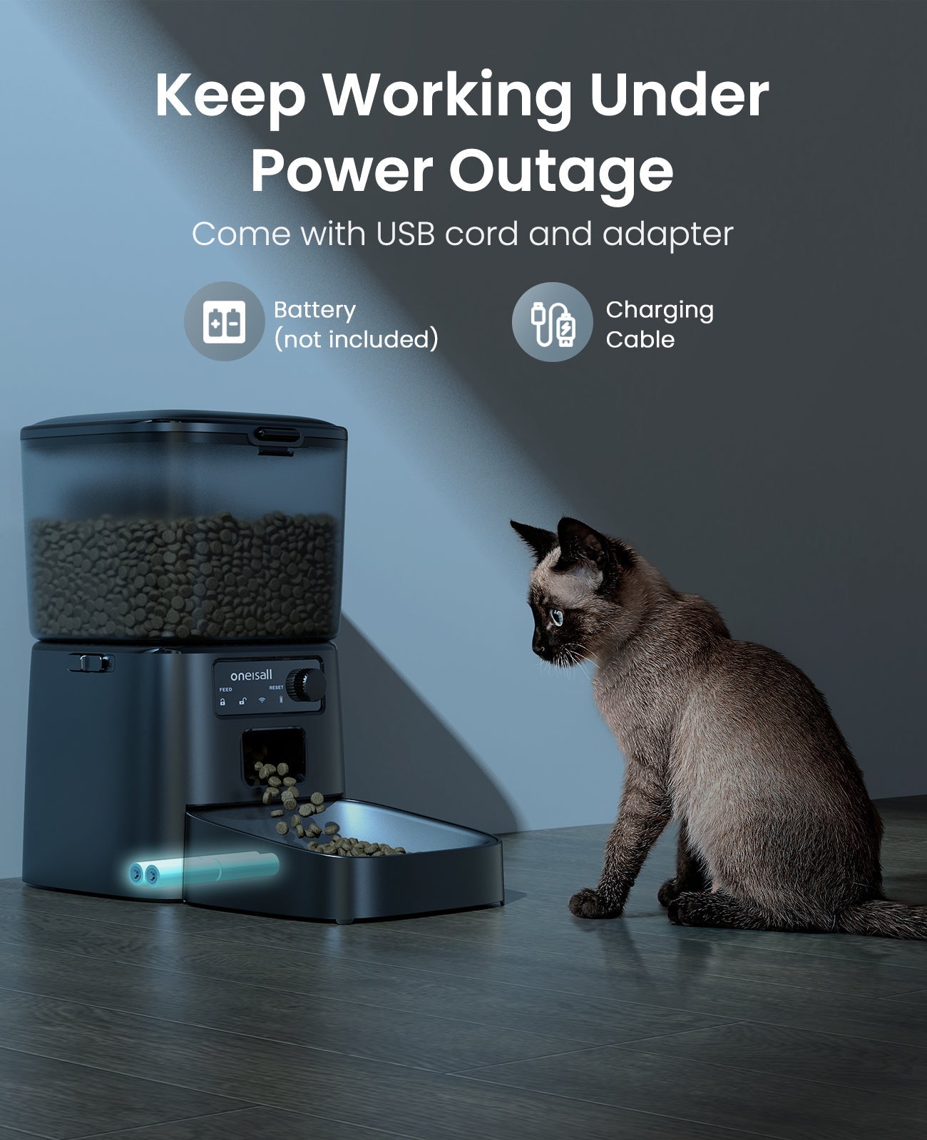 Oneisall 3.5L Automatic Cat Feeder with APP & 2L Cat Water Fountain Set