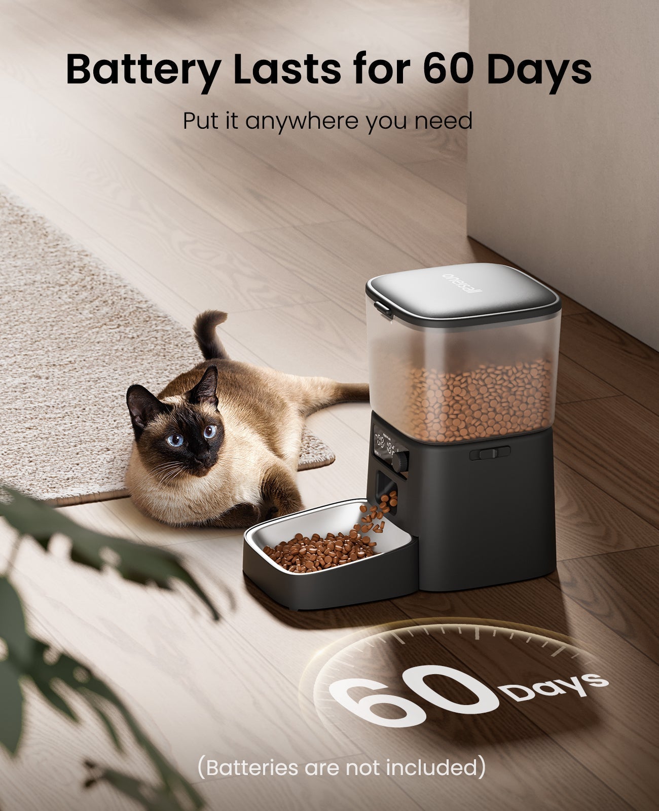 Oneisall 3.5L Automatic Cat Feeder with APP & 2L Cat Water Fountain Set