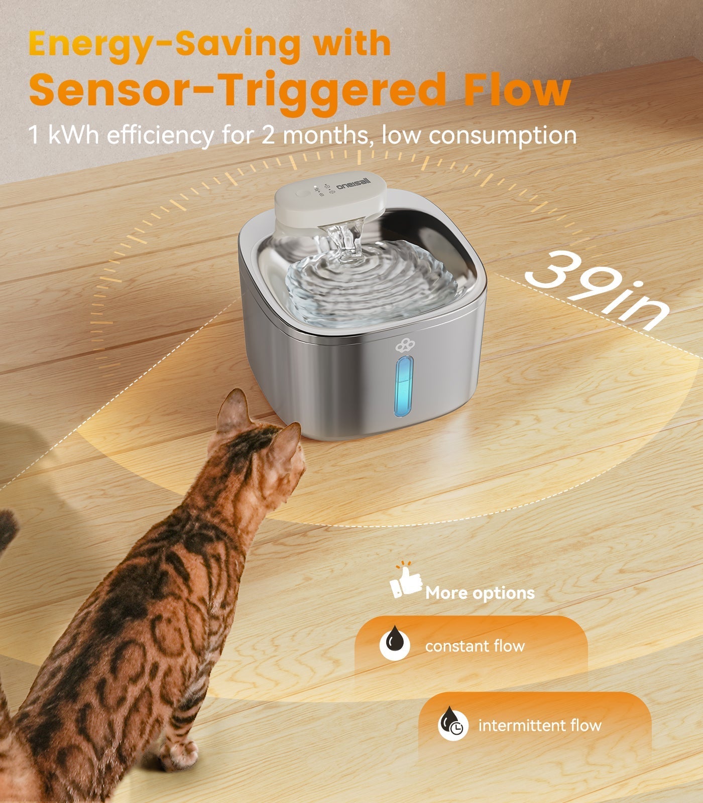 Oneisall 3.5L Automatic Cat Feeder with APP Control & 2.4G Wi-Fi