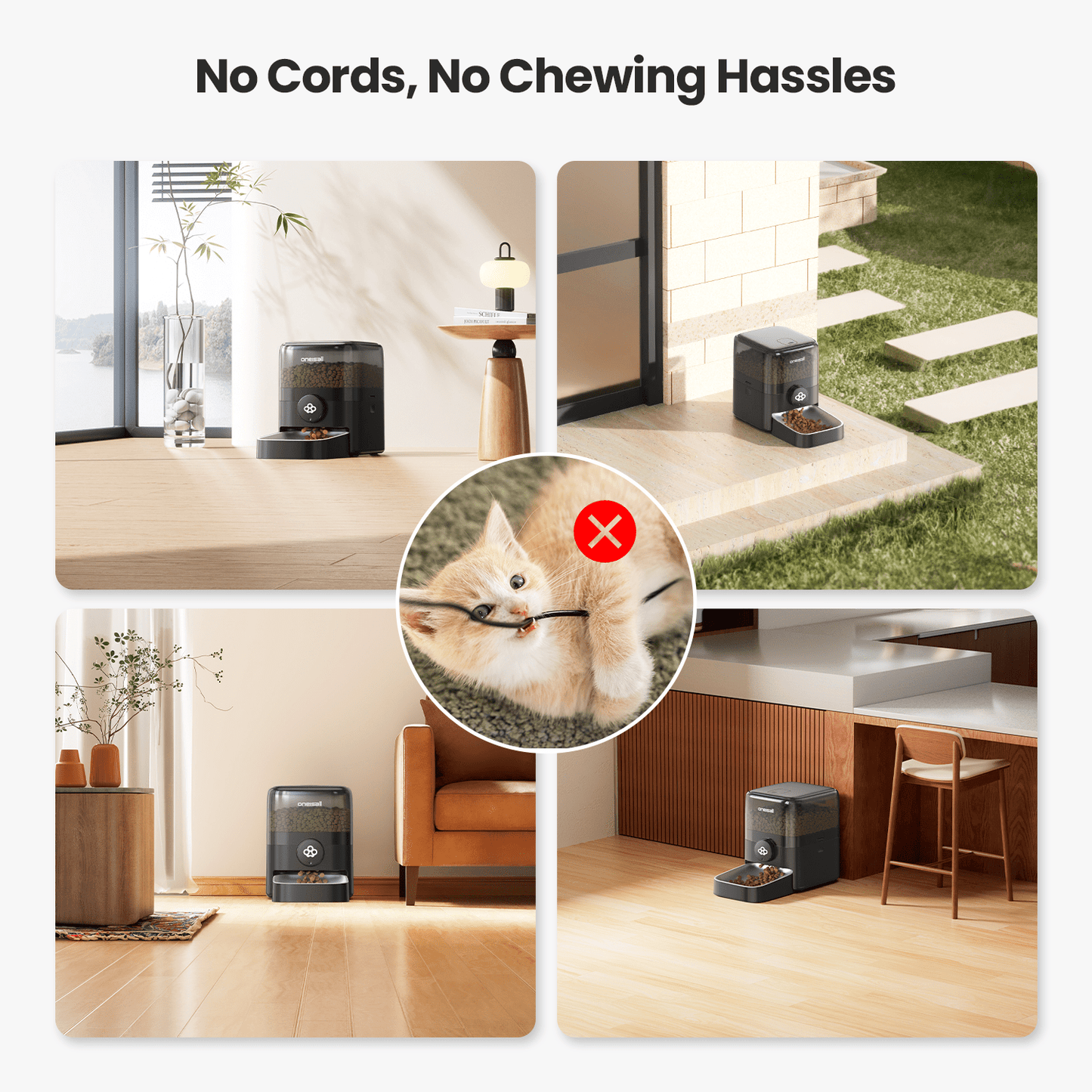 Oneisall PF06 3L Cordless Smart Cat Feeder with APP Control