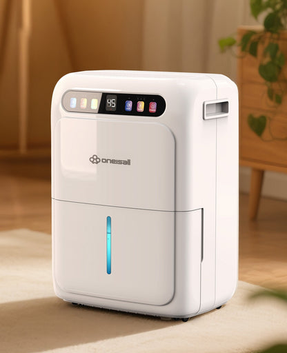Oneisall 52 Pint Dehumidifier with Pump for Bedroom and Bathroom, 4500 Sq.Ft Dehumidifier for Basement with 3.3ft Drain Hose, Most Efficient Energy Star 2024, 6L Water Tank