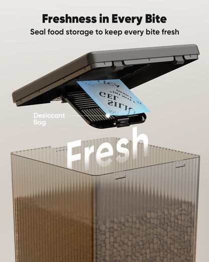 Oneisall 5L Automatic Cat Feeder for Two Cats-Black