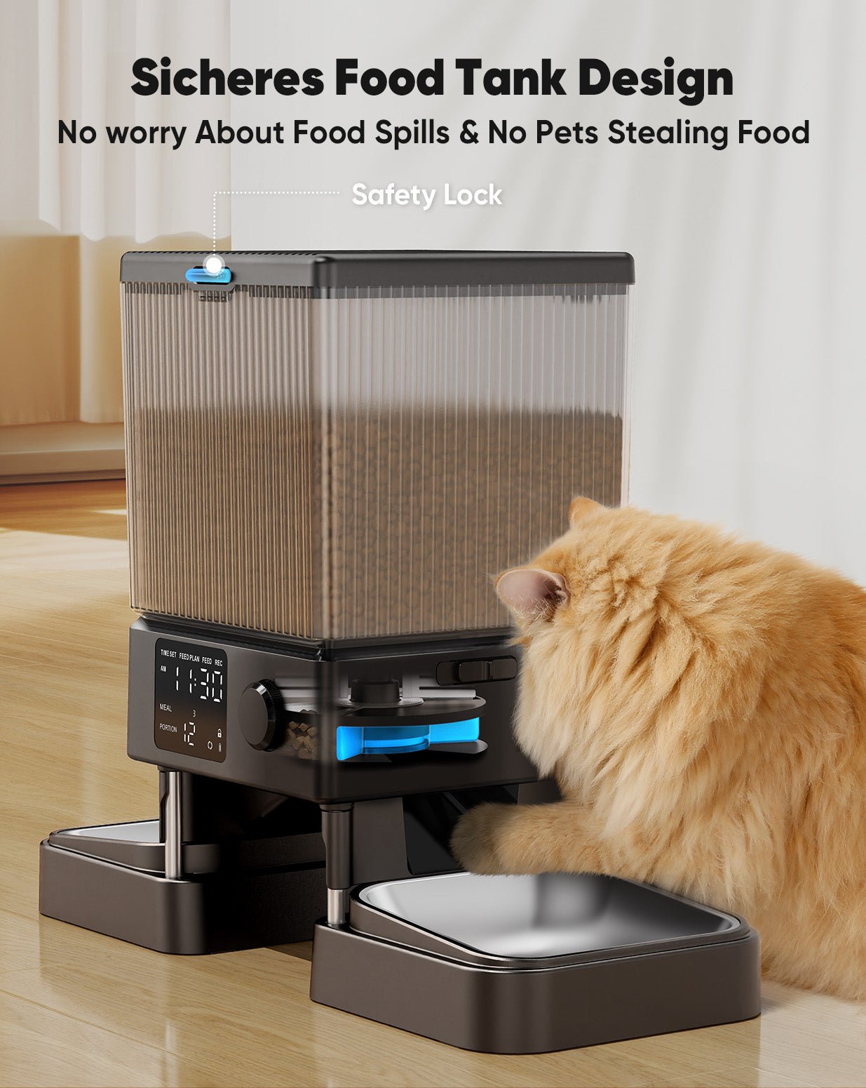 Oneisall 5L Automatic Cat Feeder Basic & 3.5L Cordless Water Fountain Set