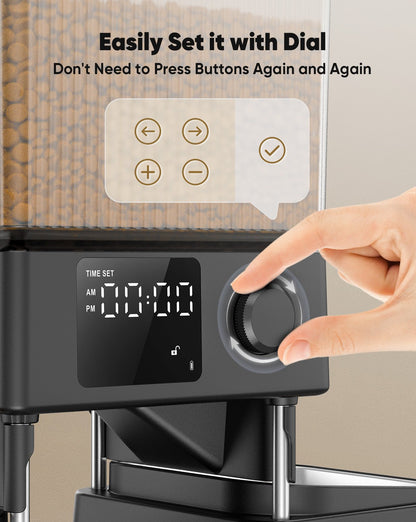 Oneisall 5L Automatic Cat Feeder Basic & 3.5L Cordless Water Fountain Set