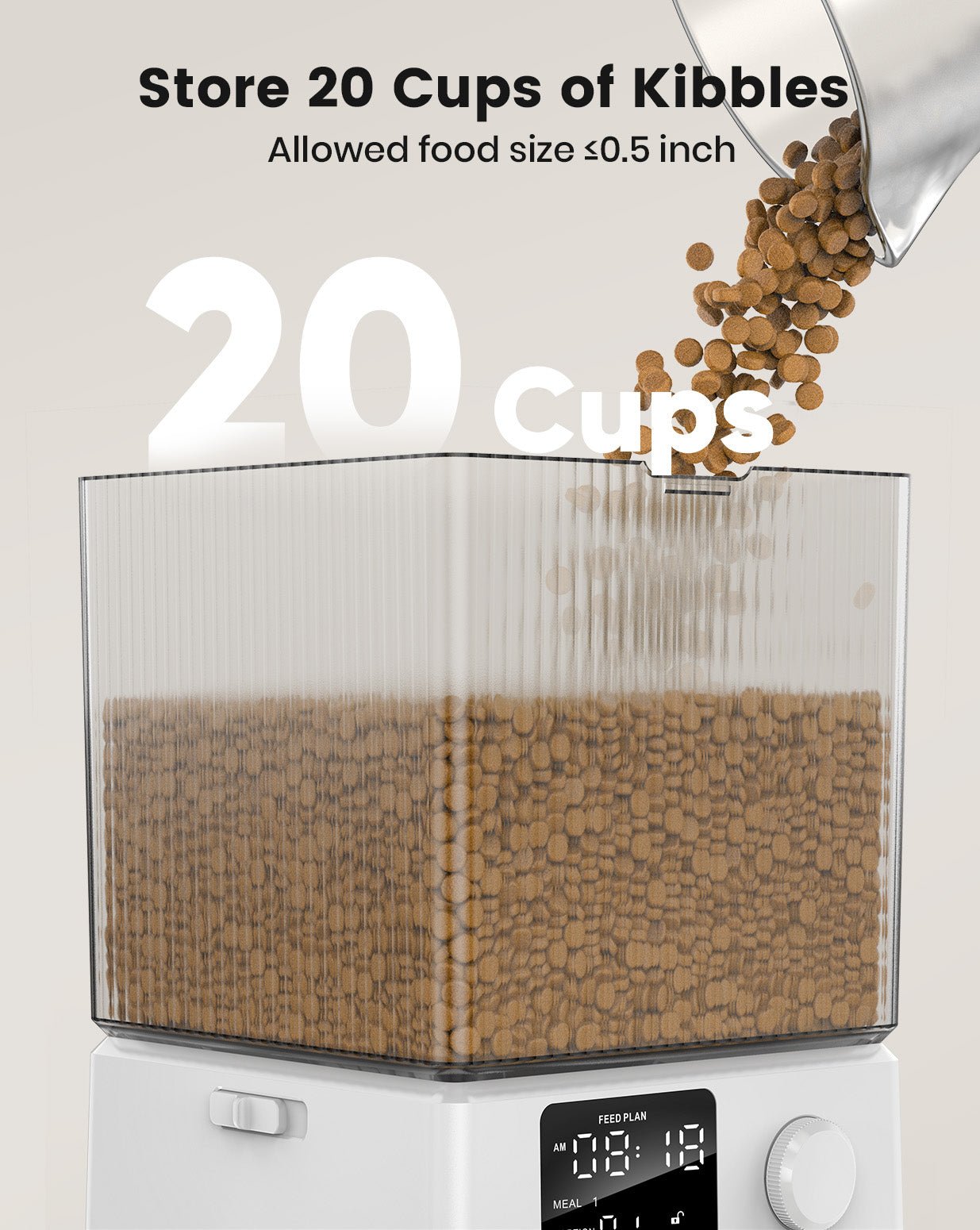 Oneisall 5L Automatic Cat Feeder Basic & 3.5L Cordless Water Fountain Set