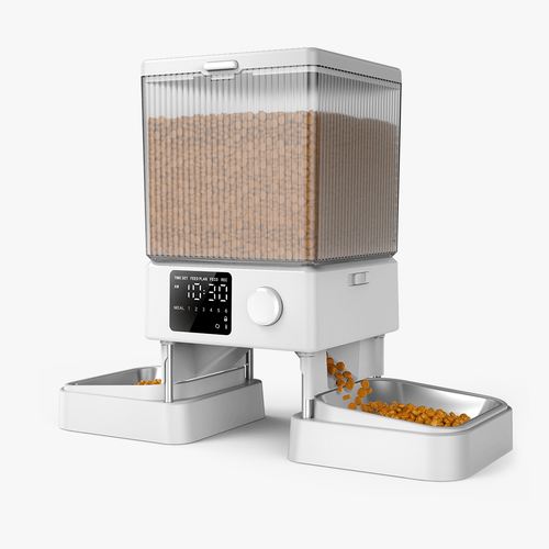 Oneisall 5L Automatic Cat Feeder for Two Cats White