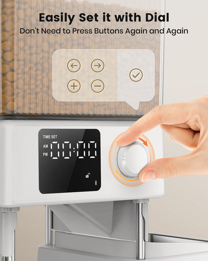 Oneisall 5L Automatic Cat Feeder Basic & 3.5L Cordless Water Fountain Set