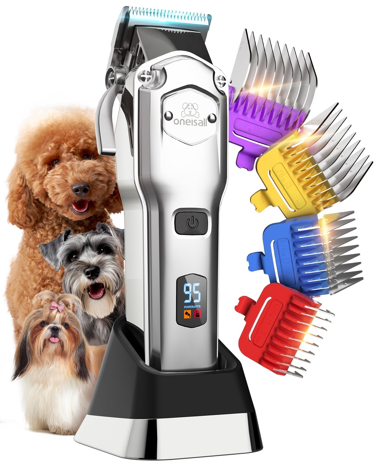 Oneisall RFC-676 Pro Dog Clippers with Detachable Metal Combs