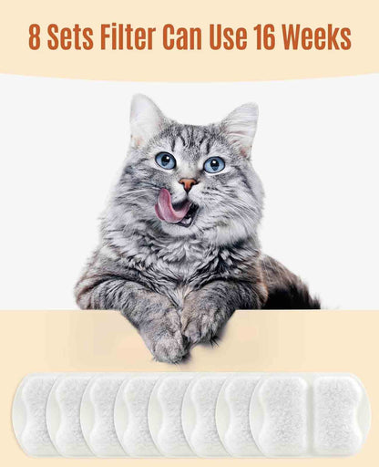 Oneisall 7L Pet Water Fountain 8Pcs Carbon Filters Replacement