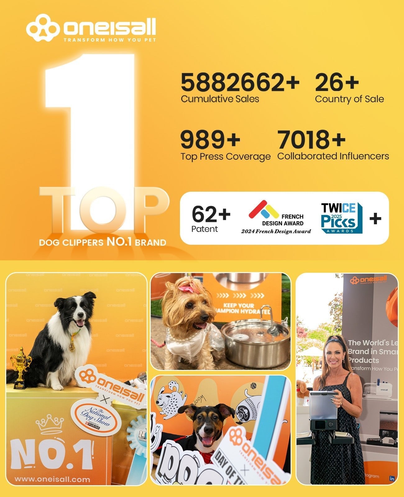 Oneisall 7L Pet Water Fountain with Visual Water Level & 11 PCS Filters