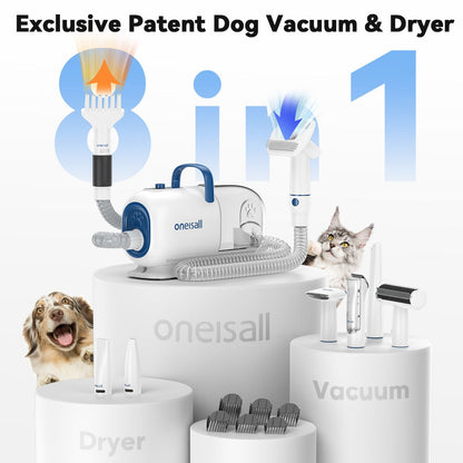 Oneisall Cozy C1 Pet Grooming Vacuum & Dryer Kit & 3 Blades Replacement Set