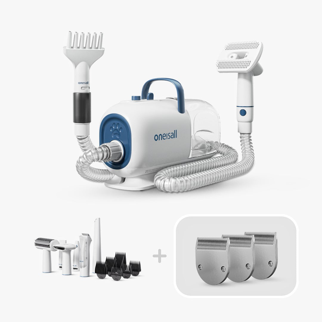 Oneisall Cozy C1 Pet Grooming Vacuum & Dryer Kit & 3 Blades Replacement Set