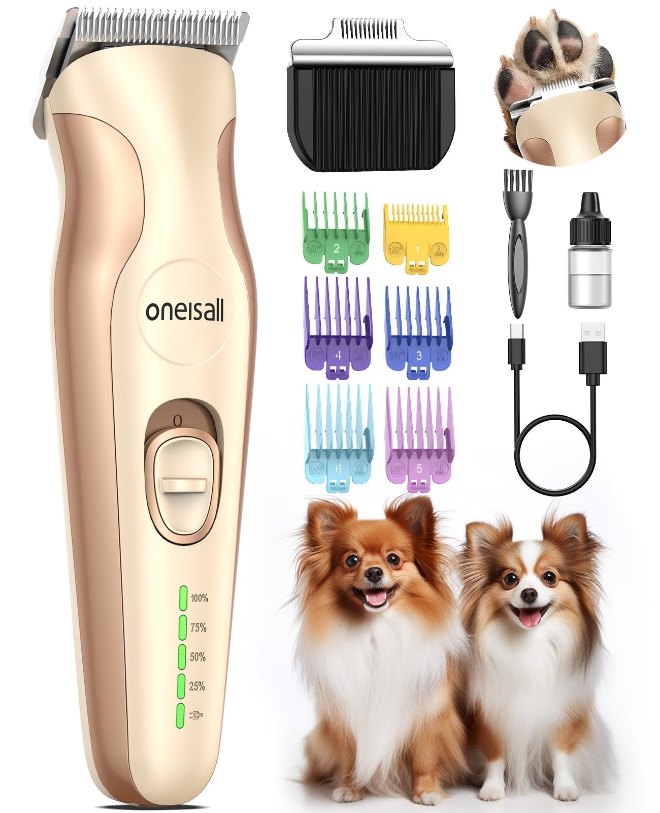 Oneisall DTJ-002 2 in 1 Dog Clippers with Narrow Blade